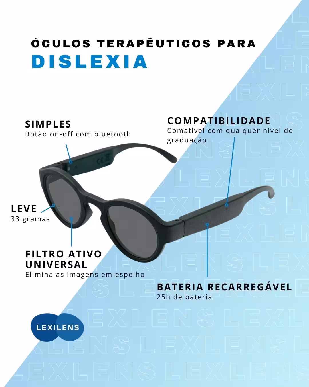óculos para dislexia clinoptica